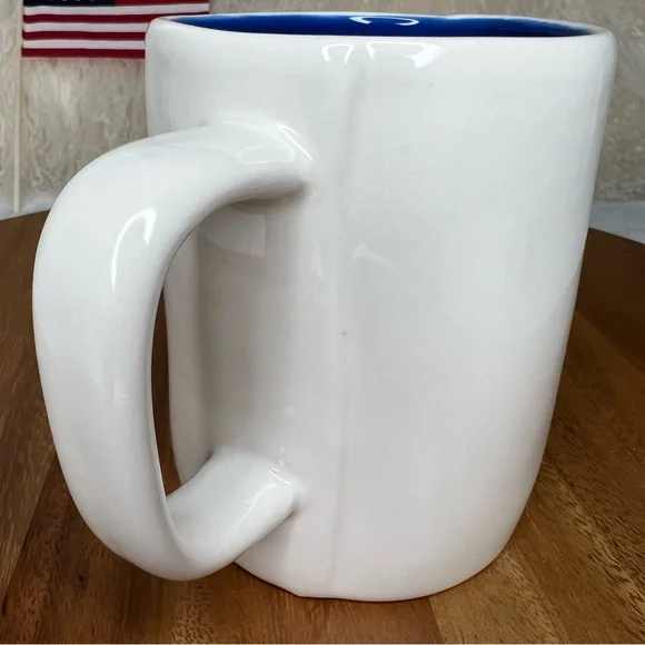 ❌SOLD❌ Rae Dunn NEW USA Large LL Mug Coffee Tea July 4 America Ivory Red Blue - Picture 10 of 14